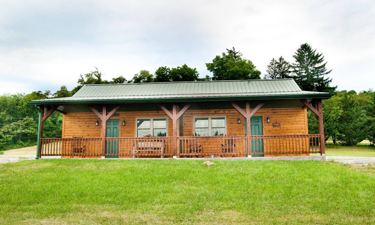 Flintstone Ski Chalet | 1/2 double cabin with king bed and single child sized pull-out sleep sofa (sleeps 2 adults & 1 child