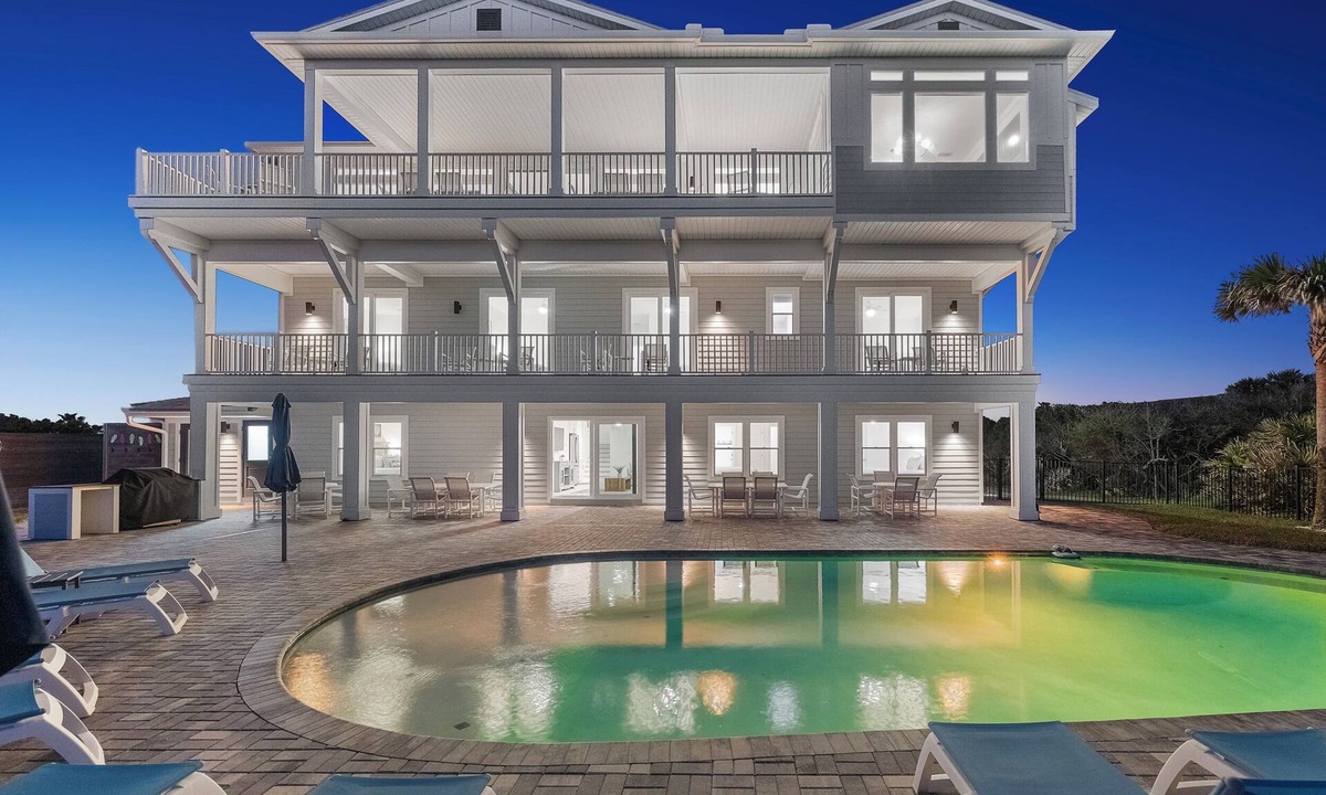 Crescent Beach House | 9BR LUXURY OCEANFRONT ESTATE! LARGE HEATED POOL AND YARD AND SEPARATE GAME ROOM!