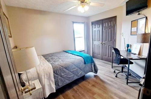 Lawrenceville House | Classic Bedroom 2 - Queen Bed, Desk, TV, Closet