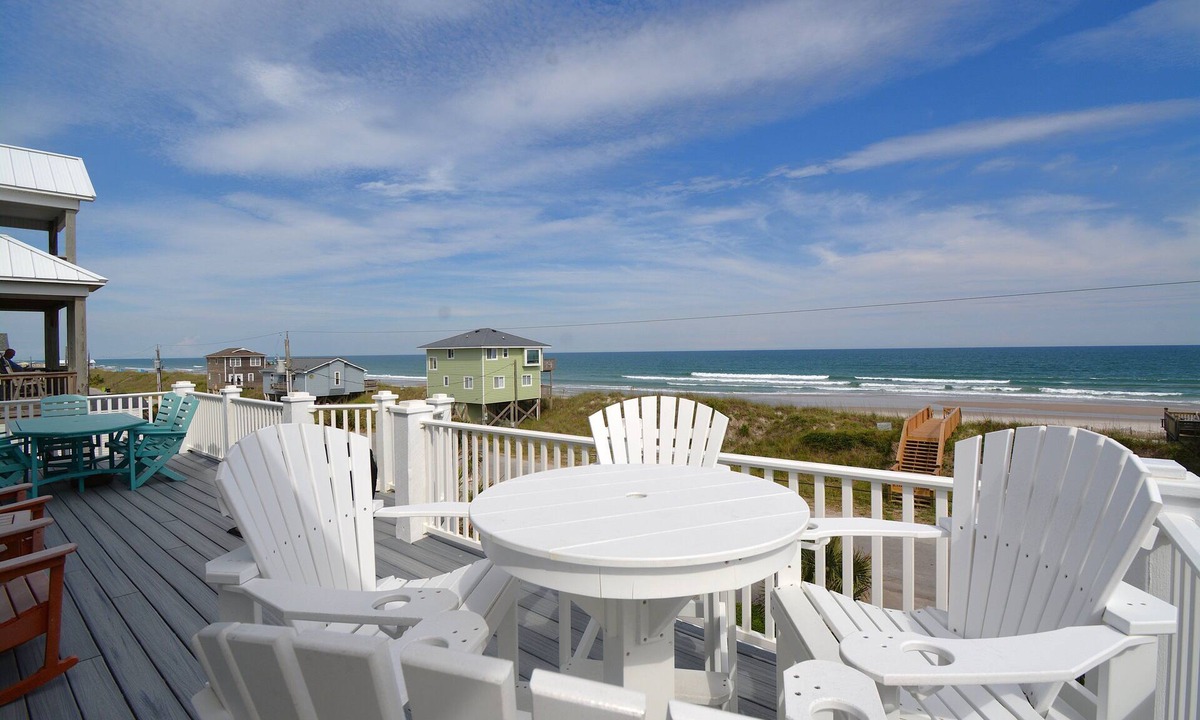 Ocean City Beach House | Experience ocean views at Shore Blessed, a spacious 5-bedroom cottage in North Topsail Beach.