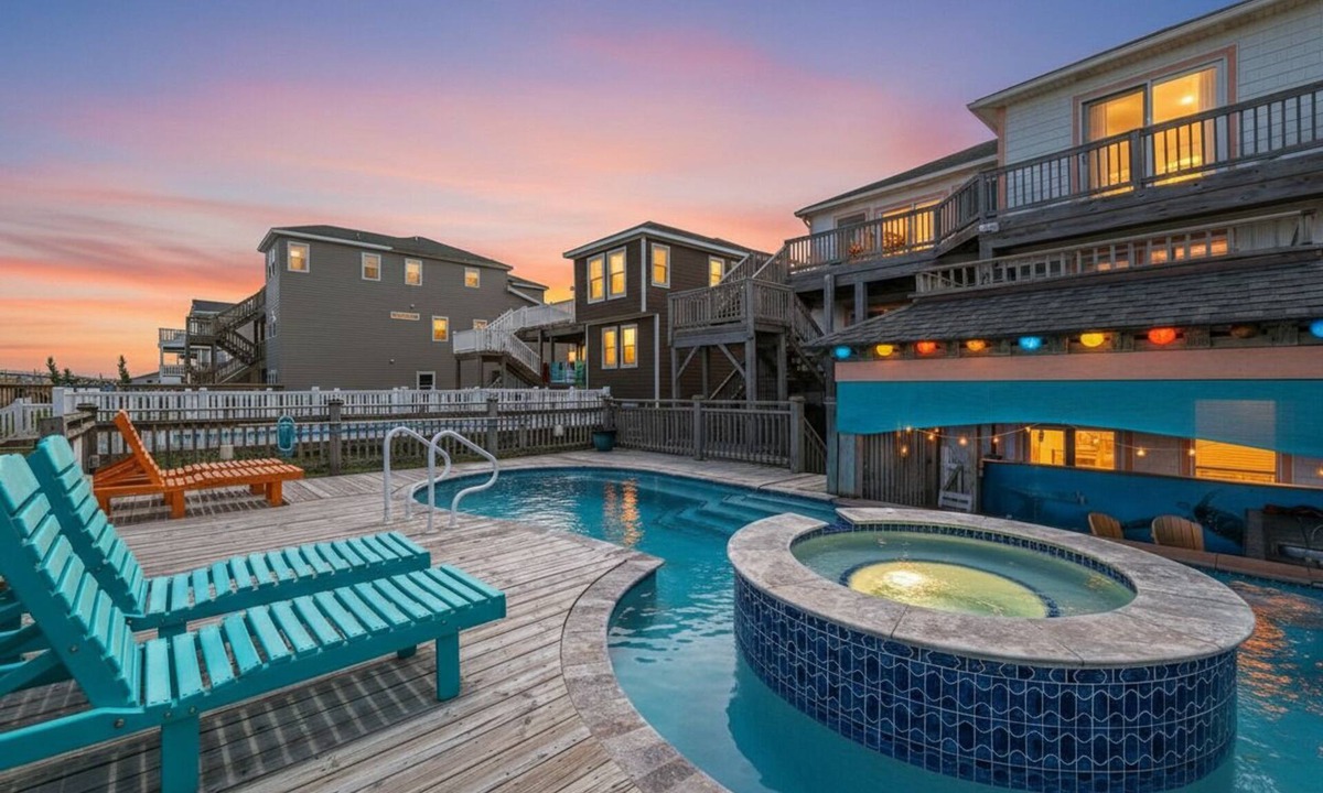 Nags Head House | Joshua's Tiki Hut - Nags Head MP 11, Oceanfront, Elevator, Pool, Swim-Up Tiki Bar, Hot Tub, Pets OK