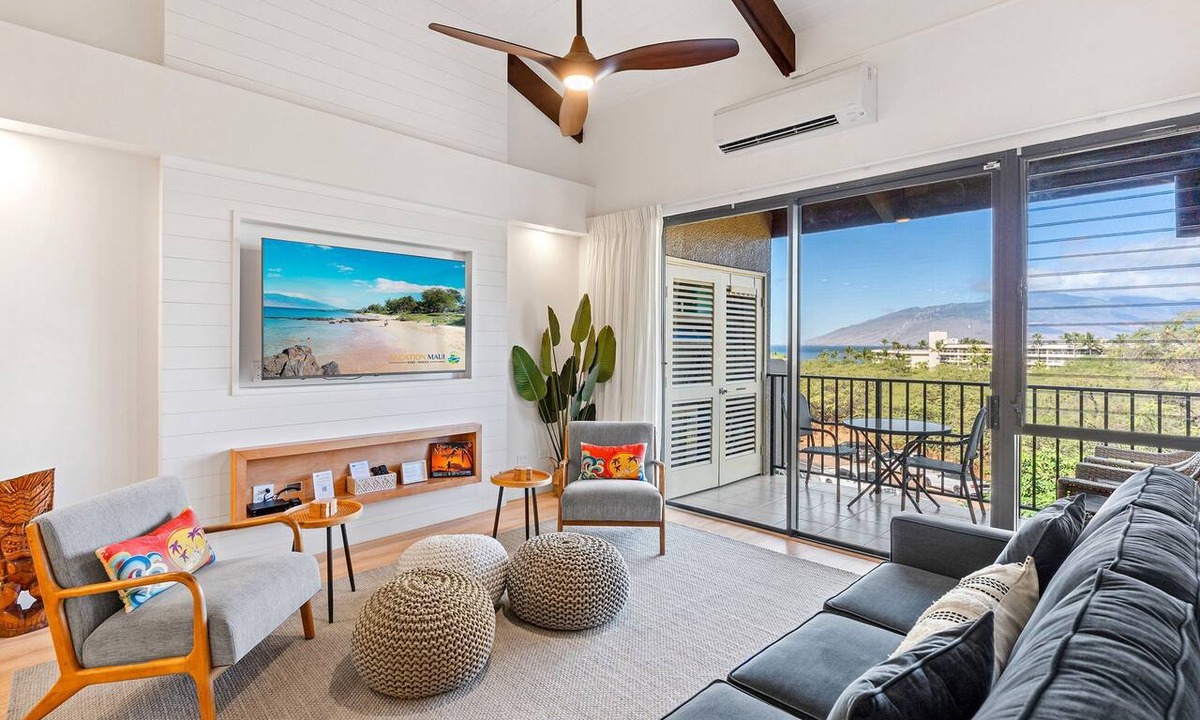 Kihei Condo | Kamaole Sands 4-411 - Stunning Modern Renovation, Enclosed Loft, 3 Zone Split-AC
