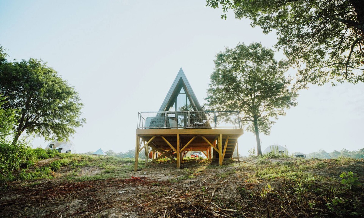 Coosa Resort | Lake Front Modern A-Frame Cabin: Hot Tub, TV, & Lake Views