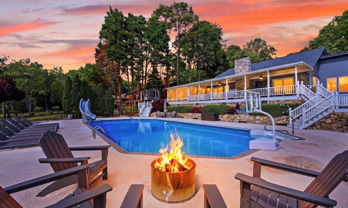 Westport Villa | Lakefront Home + Saltwater Pool + Slide | Private Dock, Fire Pit | Sip, Sip Away