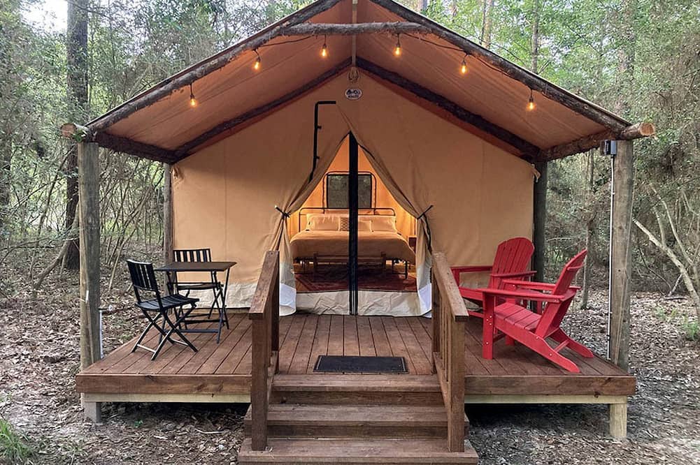 Livingston RV Rental | Luxuriously Romantic Safari Tent in Livingston, Texas
