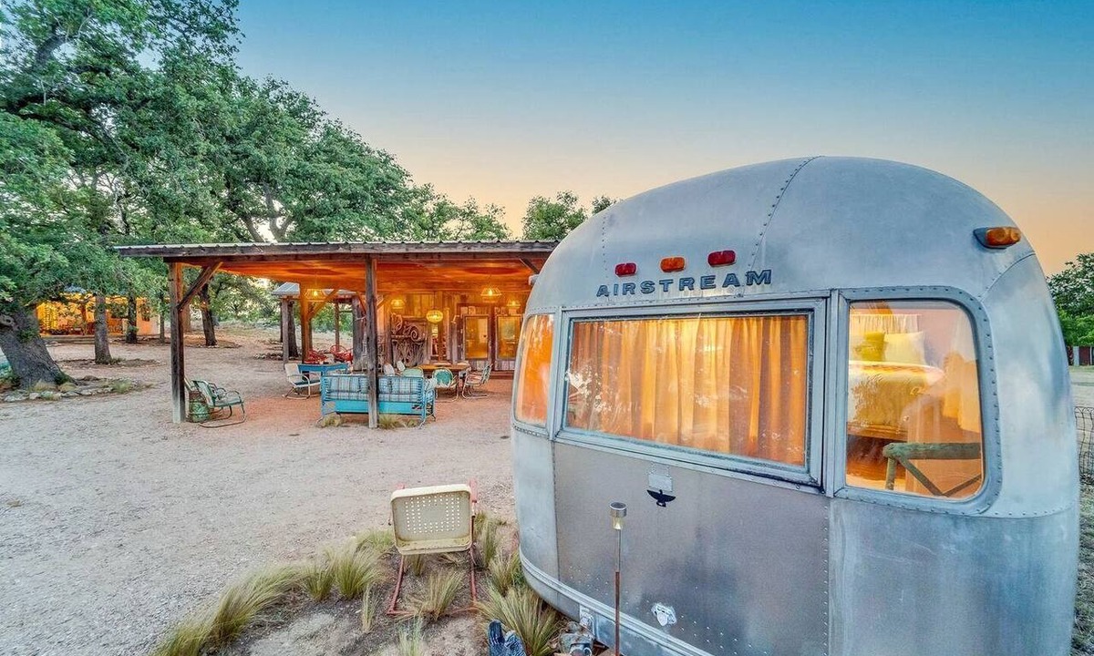 Round Mountain House | Luxury Airstream Campsite Nestled Beneath Oak Trees Outside of Austin, Texas
