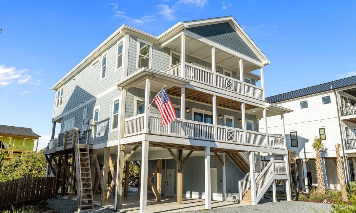 Sneads Ferry House | Luxury beach home w/oceanviews, 5-BR private pool, elevator, only steps to beach