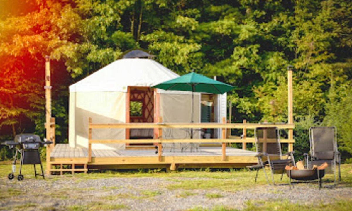 Roan Mountain Cabin | OffGrid Glamping Yurt with mountain views on Doe River & Historic Tweetsie Trail