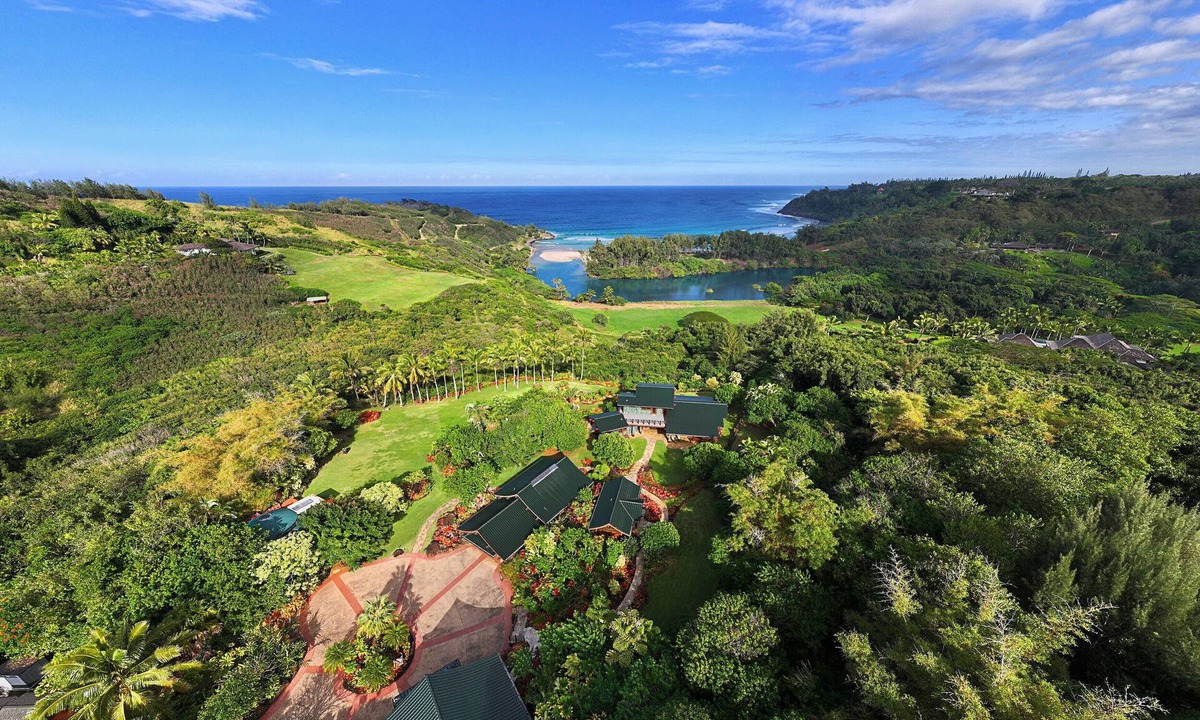 Kilauea House | Private home on 12 lush acres, ocean views, path to beach, two bedroom main house!