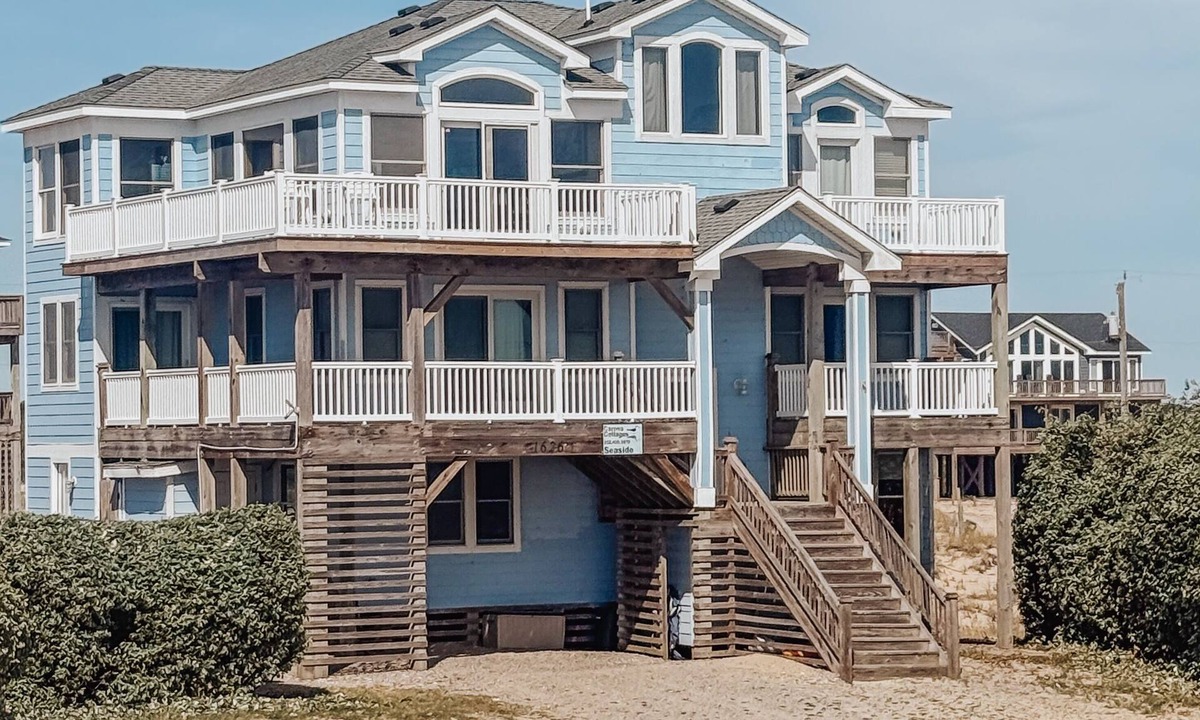 Corolla House | Seaside | 6BR Semi-Oceanfront Carova Beach 4x4 OBX | Pool & Ht Tb | Sleeps 14