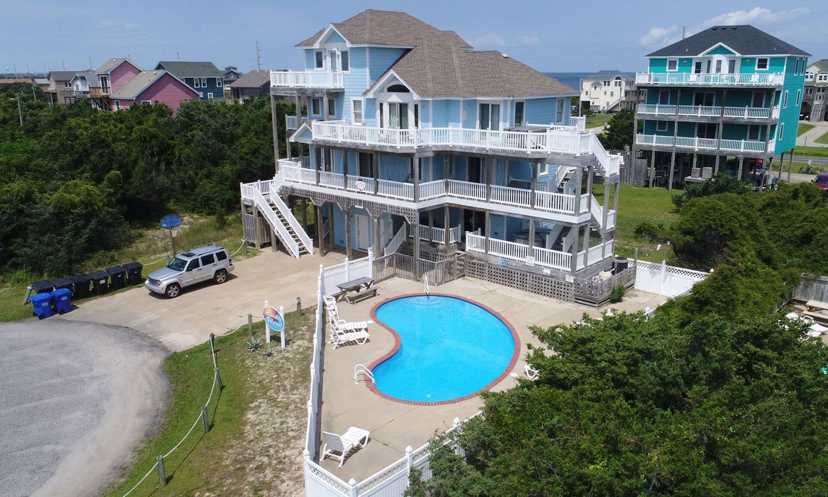 Frisco House | Semi-oceanfront house near beach with private pool, hot tub & AC - dog-friendly