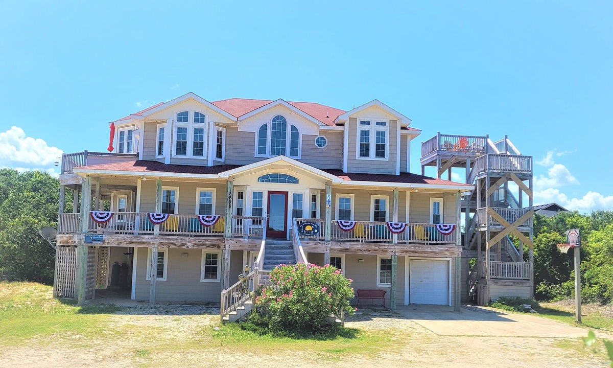 Carova Beach House | Solstice by the Sea | 7BR Carova Beach 4x4 OBX | Pool, Sauna & Theater