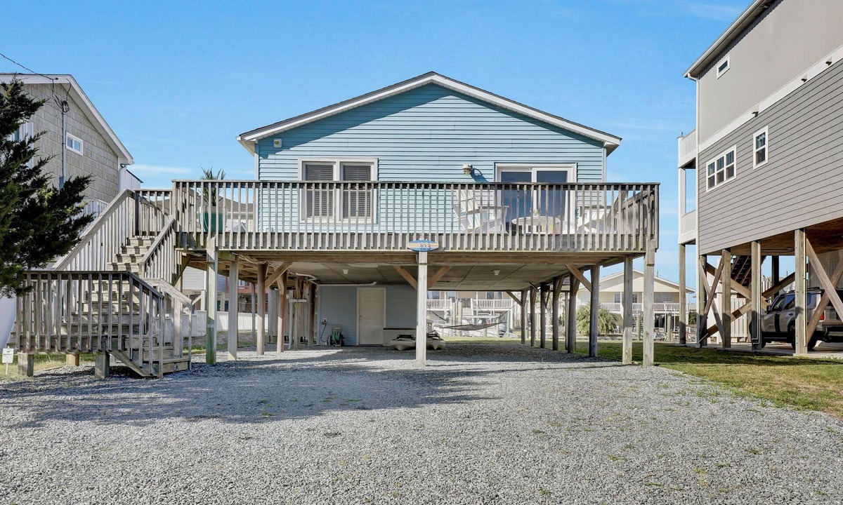 Topsail Beach House | Steps to the beach. Canal front with new dock. Clean, Cozy Getaway.