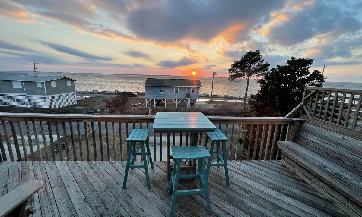 Nags Head House | Sunset Views of Roanoke Sound from Beach House.