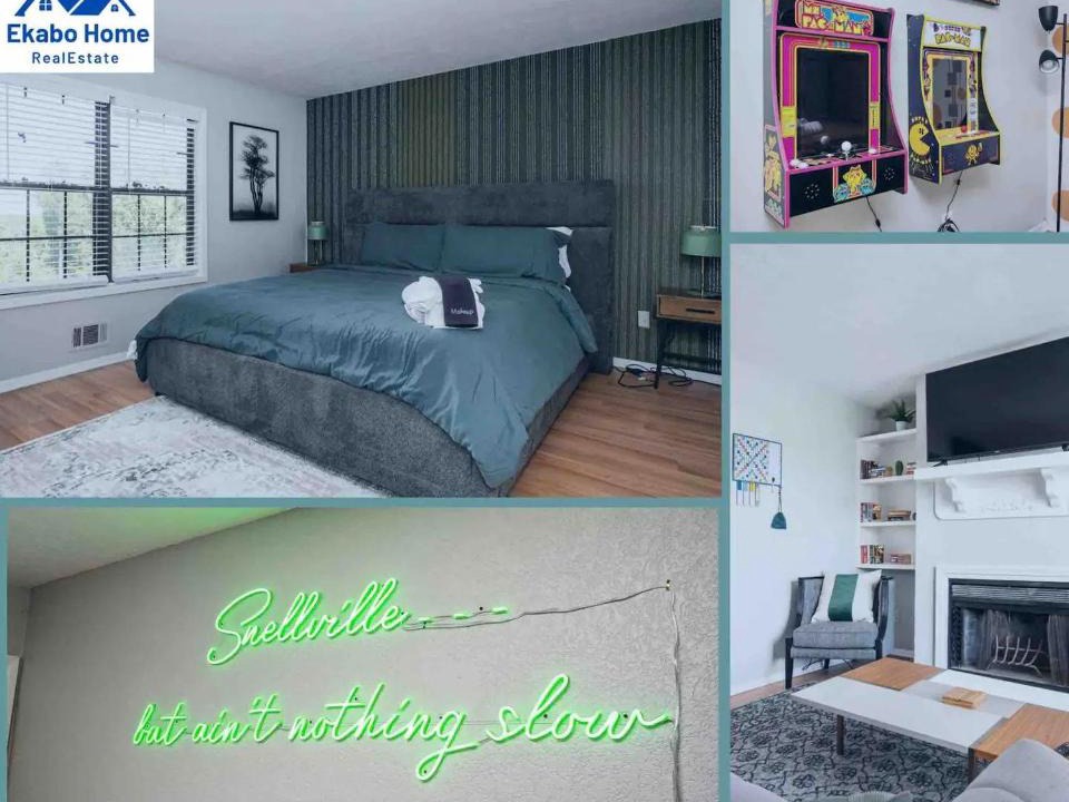 Snellville House | Vibrant Family Retreat~Sleeps 8~2 Kings~ Game Room