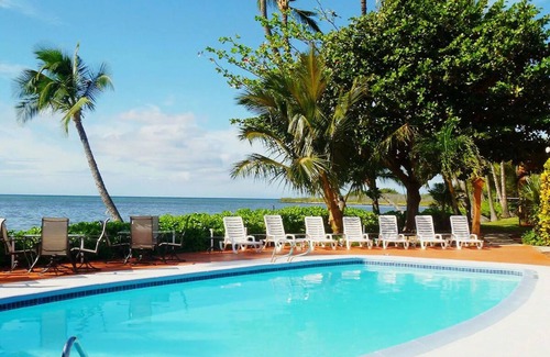 Kaunakakai House | Stunning Ocean View Room w/Patio | Scenic Ocean Front Outdoor Pool Access