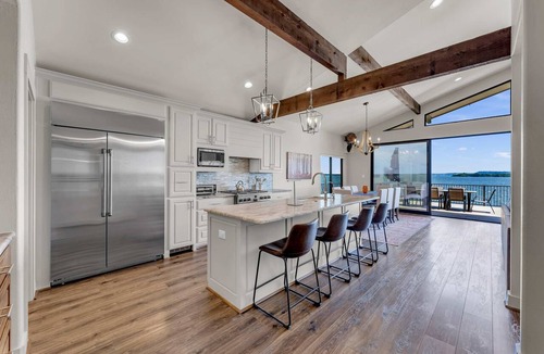 Granite Shoals House | 4BR Lakefront Escape for 12 w Hot Tub & Patios!