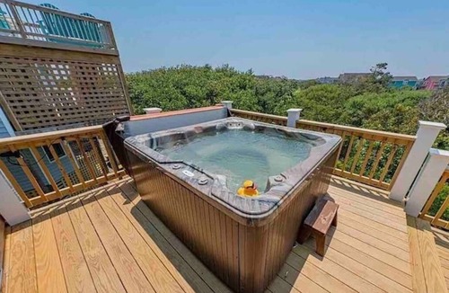 Ocean Sands House | 7BR Walk-to-Beach Corolla Home Hot Tub Family-Friendly Sleeps 16+