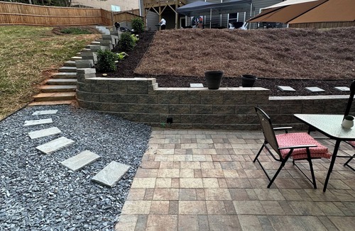 Fairburn Apartment | Backyard event space with basement apartment with kitchen, fitness room.