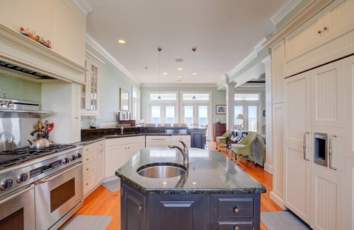 Ocean Sound Village House | Beachfront home with private heated pool, hot tub, & elevator
