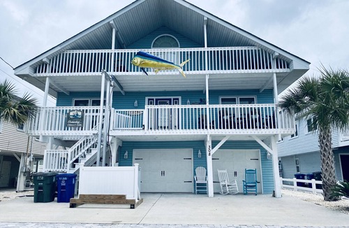 North Myrtle Beach House | Beautiful home on the channel in Cherry Grove with POOL and Hot Tub