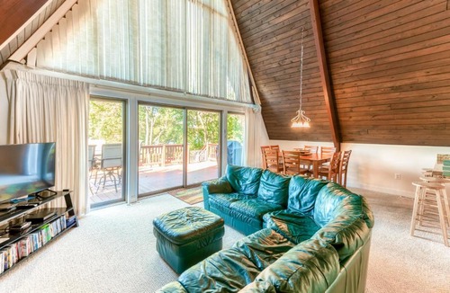 Bumpass House | Charming, lakefront A-frame with private dock, lakeside gazebo, spacious deck
