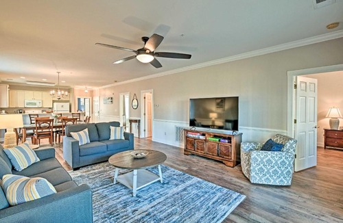 Central Myrtle Beach Apartment | Condo with Patio and Pool Access about 2 Miles to Beaches