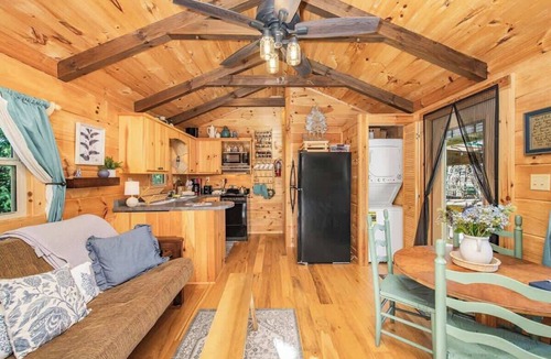 Altamont Cabin | Cozy Tiny Home with HotTub and River View