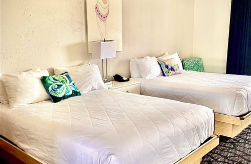 Cape May Hotel | Direct Beach access! 2 queen beds private balcony, plus an ocean to the left.