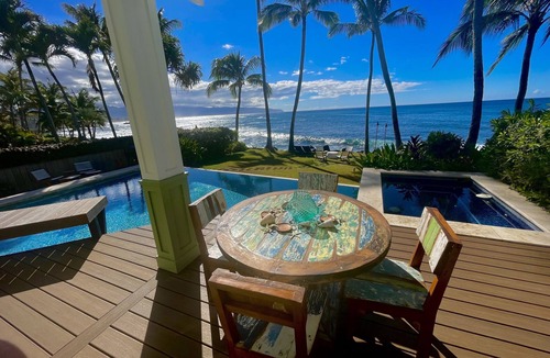 Waialee House | Direct Oceanfront Home w/private pool in exclusive neighborhood near Waimea Bay