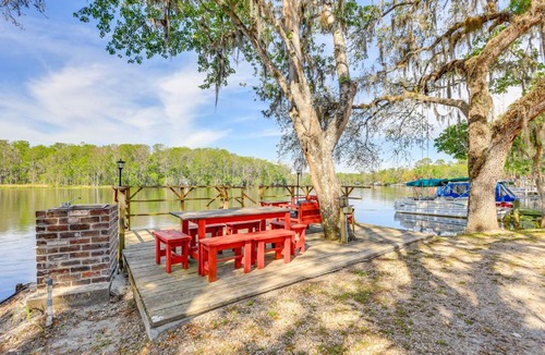 Chiefland Apartment | Dock & Fire Pit: Scenic Studio on Suwannee River!