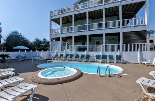 Avon House | Dog-friendly beach home with private pool, hot tub, AC, pool table & game room