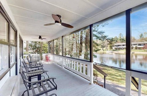 Flat Rock Condo | Dog-friendly lakefront condo with pool, canoes, & WiFi - in a perfect location