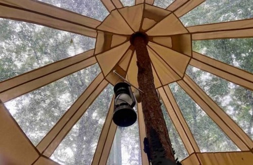 Elberton RV Rental | Glamping Bell Tent in a forest escape right next to the lake!