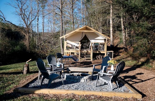 Lenoir RV Rental | Heated North Carolina Glamping Rental Surrounded by Pisgah National Forest