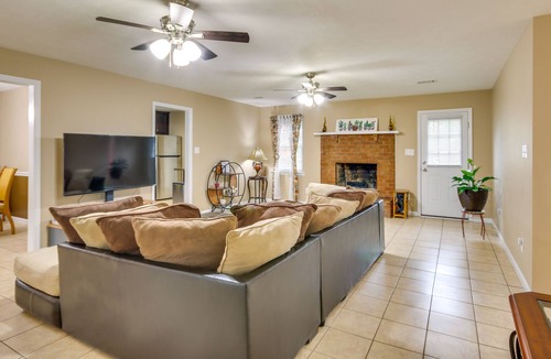 Peach Orchard House | Hephzibah Vacation Rental: Patio w/ Charcoal Grill