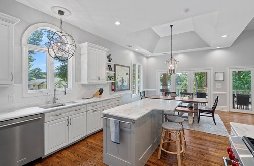Mooresville House | Lake Effect by SoCharm | Pool & Spa, Waterfront