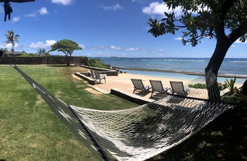 Laie House | Large Oceanfront House on a Secret Beach with Spacious Yard and Amazing Views