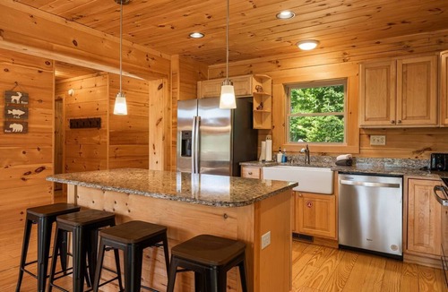 Black Mountain House | Luxury Log Cabin with Hot Tub, Game Room & Theater and Mountain Views