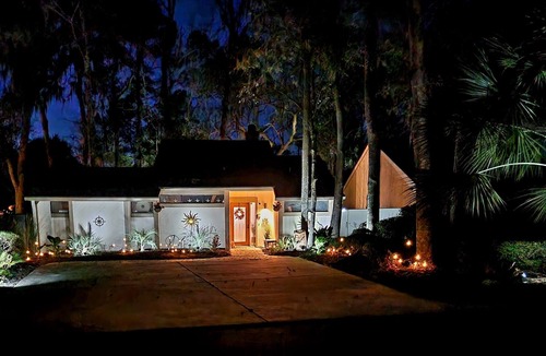 Moss Creek House | Moss Creek - Private Home, Very private back patio w/Lagoon & Salt Marsh views