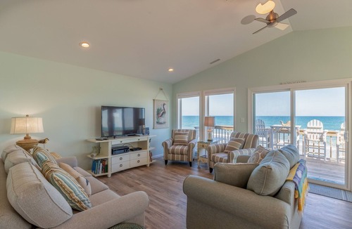 Ocean Ridge House | Multi-level ocean view home with two decks, a washer/dryer & beach access