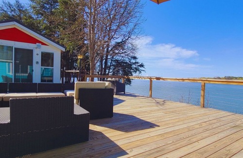 Steele Creek Cabin | New Waterfront Cabin on the Large Sundeck #24