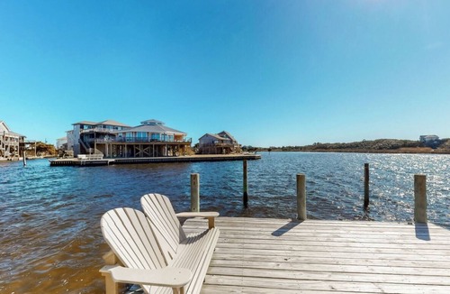 Avon Cottage | OBX Soundfront Cottage : Hot Tub, Boat Ramp, Dock, Sunsets, Complimentary Kayaks