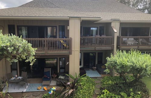 Lihue Condo | Ocean view 2 bedroom centrally located condo. Steps from the ocean!