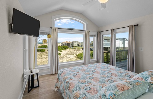 Carova Beach House | Ocean-view home with private pool, hot tub, beach access, grill, fireplace, deck