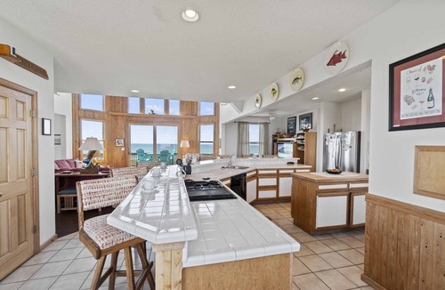 Frisco House | Oceanfront Home w/Private Pool, EV Charger, Hot Tub, Tiki Bar, and Game Room