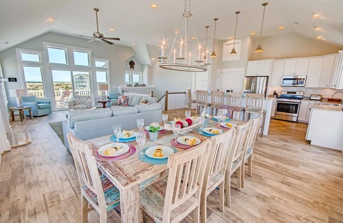 Salvo House | Oceanview Home w/Private Pool, Media Room, Grill, and Beach Only Minutes Away