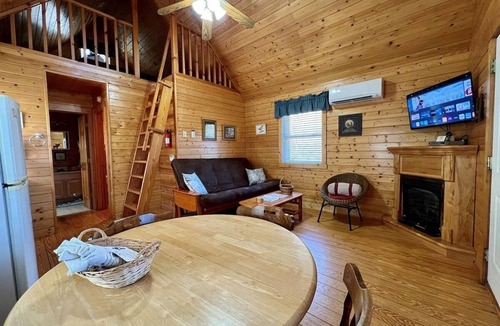 Laurel Springs Cabin | Ravine- Firepit, Pet Friendly, Cozy Cabin, WIFI, Pond, Gas Fireplace, off Blue Ridge Parkway