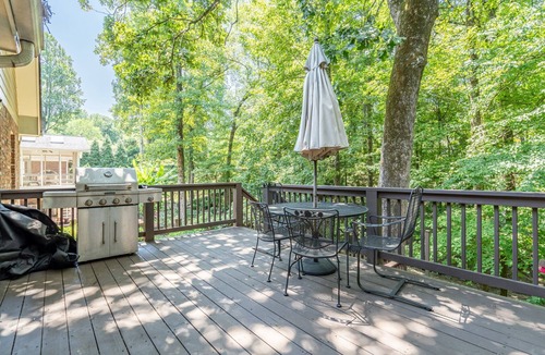 Dunwoody House | Relaxing Open-Air Home with Sunroom & Forest Views