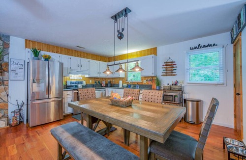 Lake Lure Cabin | Riverfront Cabin, Fenced Yard, Firepit & Grill
